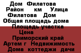 Дом. Филатова 13. › Район ­ 9 км. › Улица ­ Филатова › Дом ­ 13 › Общая площадь дома ­ 38 › Площадь участка ­ 12 › Цена ­ 3 000 000 - Приморский край, Артем г. Недвижимость » Дома, коттеджи, дачи продажа   